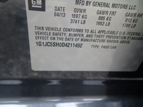 2013 Chevrolet Sonic, salvage, runs and drives, damaged, image 10