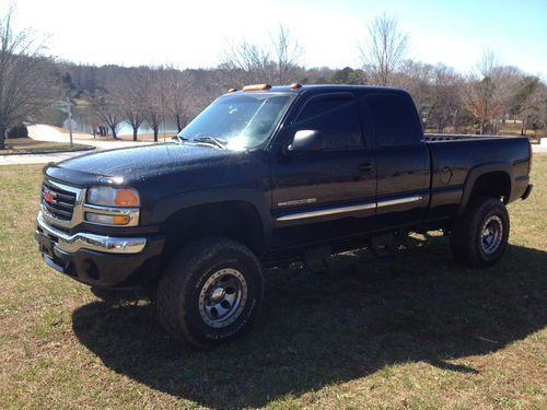 2003 gmc sierra 2500 hd 4wd 4x4 extended cab rear doors lifted sunroof black