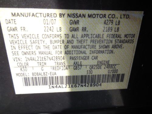 2007 Nissan Altima S Sedan 4-Door 2.5L, US $9,995.00, image 19