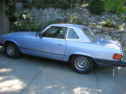 Mercedes-benz 450 sl 1979  convertible, blue, hard and soft top,