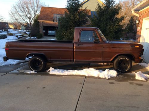 1970 ford f100 sport custom, 41,867 miles, auto, leather, brown, make offer
