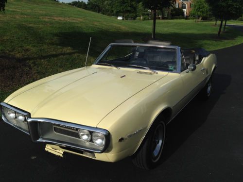 1967 pontiac firebird convertible, yellow, all original