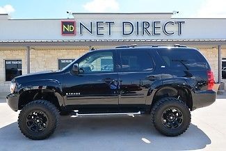 Lifted black lt dvd leather tow hitch 2nd row buckets 4wd bluetooth z71 sunroof