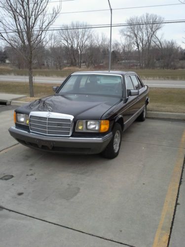 Black/black classic 1983 mercedes-benz 380sel leather low miles