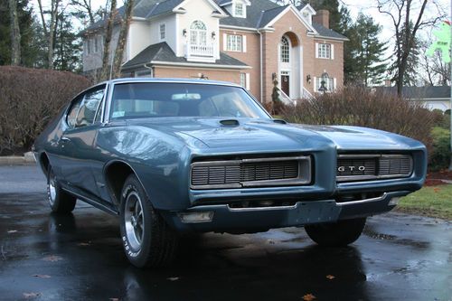 1968 pontiac gto, matching #'s, 400 v8 6.5l, real 242 ys code, a/c, blue/black