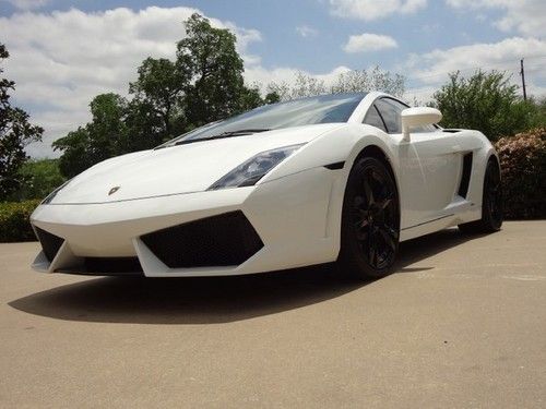 2009 lamborghini gallardo artic white/black 11k miles egear just serviced rcam