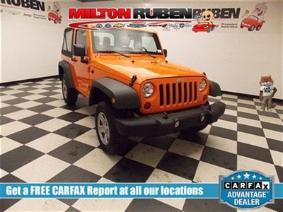 Wrangler sport low miles 2 dr gasoline 3.6l v6 dohc 24v crush and black interior