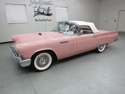 1957 t-bird  convertible restoration "dusk rose" (2) top's 312 c.i. v-8 / 3 spd.