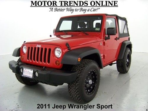 4wd sport soft top convertible xd wheels fog lights media 2011 jeep wrangler 12k