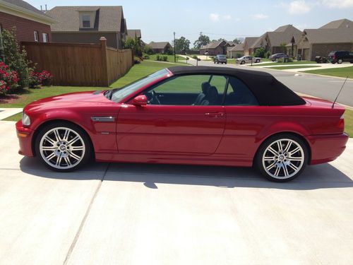 2004 bmw m3 convertible 2-door 6 cyc 3.2 liter 57k miles red 6 speed excellent