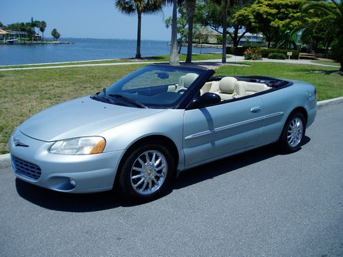 2002 sebring limited convertible chromes leather new top rust free  exceptional