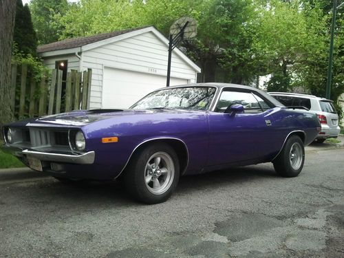 1972 plymouth cuda 440 clone, auto, plum crazy purple, frame on restoration