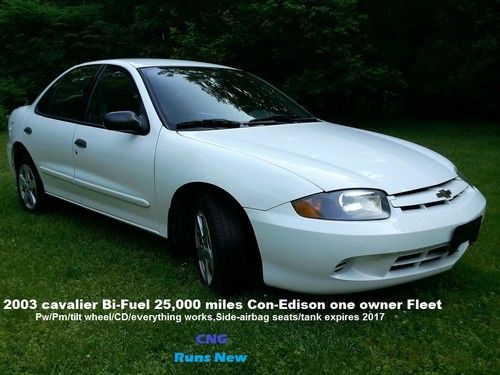 2003 chevrolet cavalier bi-fuel-cng/ 25k miles con edison fleet- tank exp. 2017