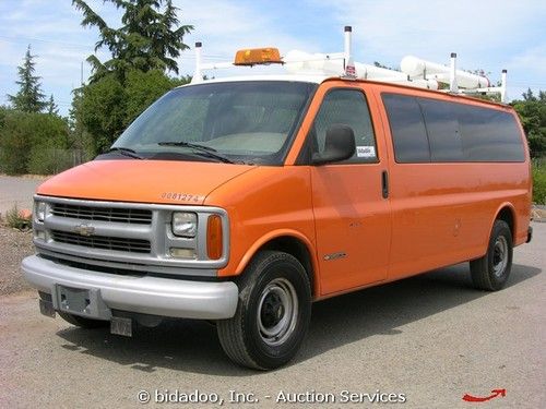 Chevrolet 3500 utility van 5.7l vortec cold a/c work station onboard inverter