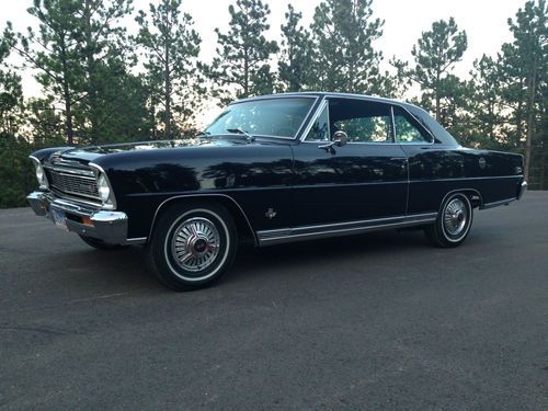 1966 chevy nova chevy ii ss 4 speed car it's black &amp; straight! original 118 vin