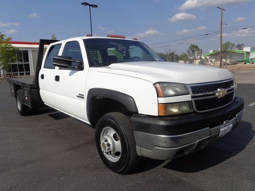 07 chevy silverado 3500 v8 6.6l duramax diesel 4x4 auto crewcab dually flatbed