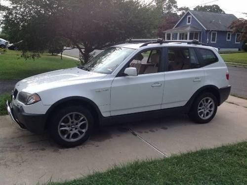 Bmw x3 2004  white with tan interior 84,800k 6 cyl 2.5 awd red bank nj pu l@@k