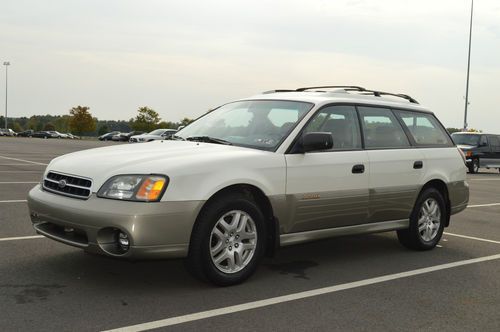 2002 white subaru legacy outback 2.5l manual transmission + new engine installed