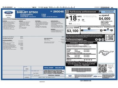 821a GT 500 14 super charged 5.8L svt black convertible recaro racing track pack, image 83