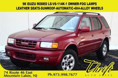 98 isuzu rodeo ls-v6-114k-1 owner-leather seats-sunroof-automatic-4x4