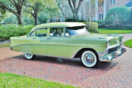 Wow what a car 1956 chevrolet belair sedan with a/c 1 repaint truly beautiful