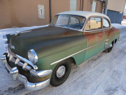 1954 chevy original paint super clean rat rod 2 door sedan patina runs great