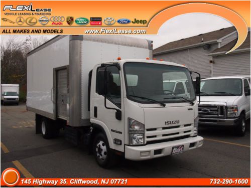 2011 isuzu npr hd 16 ft box truck side door shelving