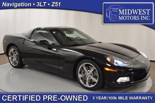 2009 corvette black 3lt z51 certified navigation one owner 2010 2011