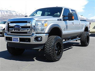 Ford crew cab lariat 4x4 powerstroke diesel custom lift wheels tires leather