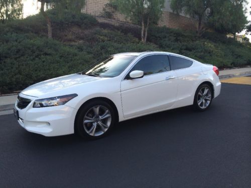 2012 honda accord ex-l coupe with navigation auto white/tan leather hid lights
