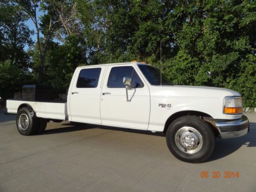 1997 ford f350 xlt 7.3l diesel 2wd 5speed manual dually crewcab custom flatbed