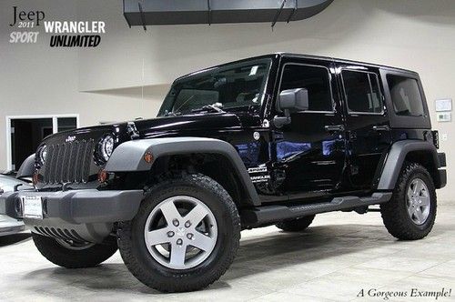 2011 jeep wrangler sport unlimited 4x4 hard top mopar black kit one owner wow $$