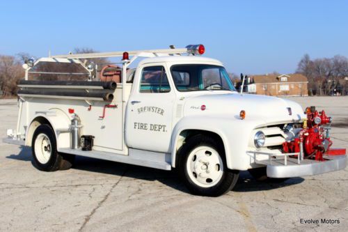 1955 ford f-500 fire engine - 1,457 documented miles - true survivor - like new