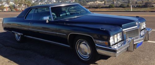 DARK BLUE WITH BLUE LEATHER INTERIOR 1973 CADILLAC COUPE DE VILLE GARAGE FIND !, US $5,700.00, image 3