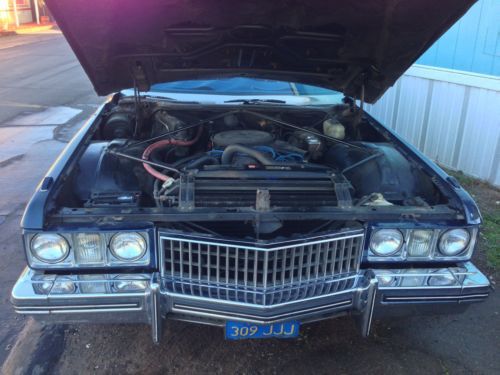 DARK BLUE WITH BLUE LEATHER INTERIOR 1973 CADILLAC COUPE DE VILLE GARAGE FIND !, US $5,700.00, image 11