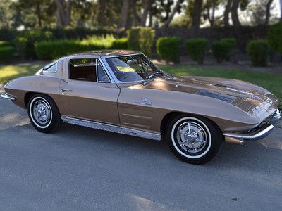 63 saddle tan w/saddle interior, 327/360hp fuel injected, 4-speed, pb, pw,fuelie