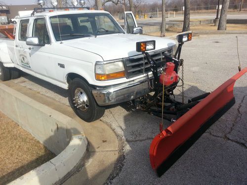 1992 ford f-350 xlt lariat crewcab dually 4-door 7.5l 460 plow truck w/ spreader