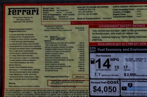 2015 Ferrari 458 Italia *Carbon Fibre Racing Package* *Two-Tone Exterior*, US $279,900.00, image 6