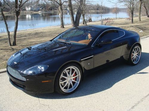 2007 aston martin v8 vantage - black/tan - 17k miles - breden wheels, bluetooth!