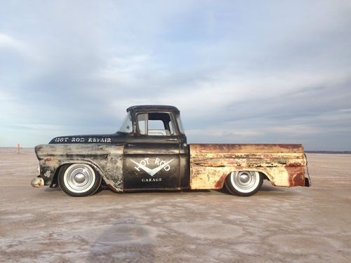 1958 chevy chevrolet fleetside apache big back window rat rod hot rod jalopy