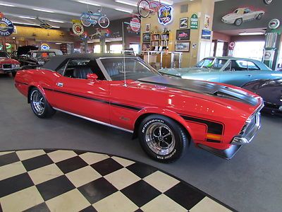 1972 ford mustang convertible 351 cleveland, restored, red on black
