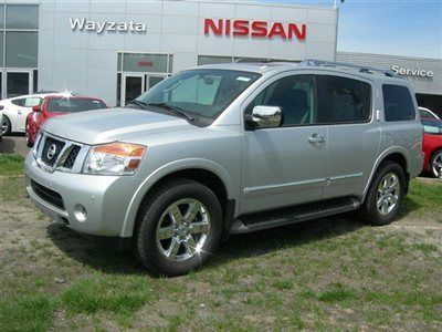 2012 armada platinum 4x4, navigation, captains, dvd, silver/black, 2225 miles