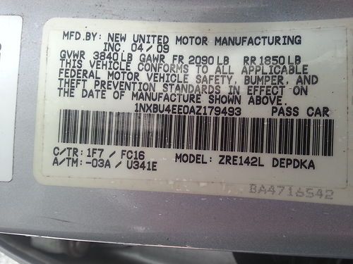 2010 TOYOTA COROLLA LE SEDAN AUTO CRUISE CONTROL 34K MILES, image 13