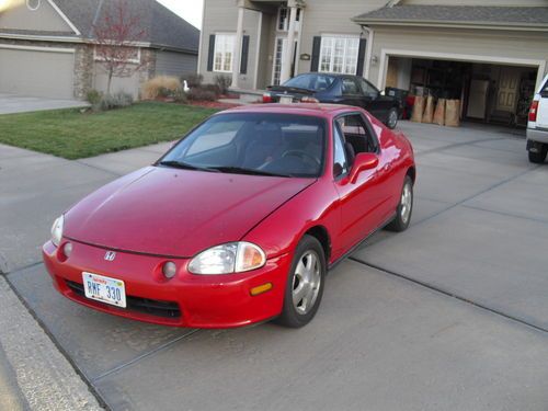 Red 1994 honda civic del sol d16z6 1.6l 125hp i4 engine 5 speed