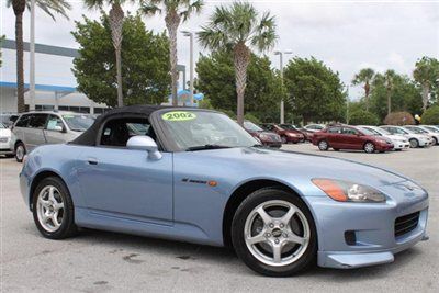 2002 blue honda s2000 2door convertible