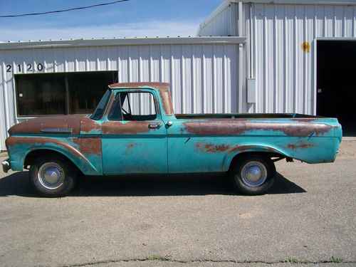 1961 ford f100 pickup truck long bed unibody rat hot rod gasser