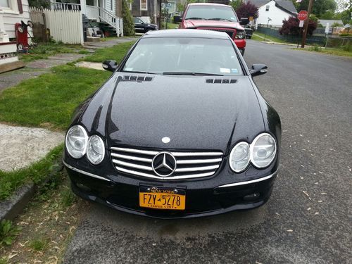 2003 sl500 black with dark gray interior walnut wood ,   chrome rims