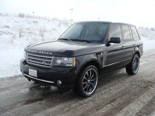 2010 lr range rover hse supercharged - black/tan - 22" asanti wheels, rear ent!!