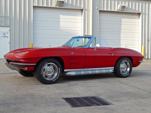 1964 corvette convertible 327 4 speed hardtop/softop 3 deuces side pipes