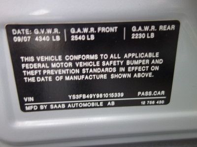 SAAB 9-3 SPORT COLD WEATHER PACKAGE HEATED LEATHER CLEAN SUNROOF NO RESERVE, image 60